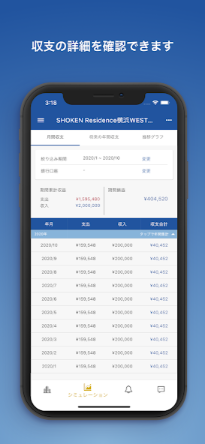 収支の詳細を確認できます